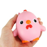 دجاجة وردية سكويشي جامبو 10 سم تجميعة هدية ناعمة للديكور لعبة هاتفية على حزام الحقيبة
