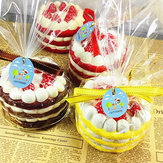 Gâteau aux fraises géant Mou Cuteyard avec étiquette, autorisé, lent à monter, collection d'emballage d'origine, cadeau décoratif