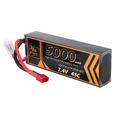 Bateria LiPo ZOP Power 7.4V 5000mAh 45C 2S com Conector T para Carro RC