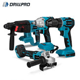 Set di attrezzi Drillpro 1 con chiave elettrica da 800 N.m, martello, trapano elettrico, smerigliatrice angolare con/senza batteria