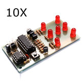 10Pcs Electronic Dice DIY Kit 5mm Red LED Interesting Parts NE555 CD4017 Electronic Production Suite