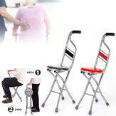 عصا مشي مطوية متعددة الأغراض بتصميم مريح بالكرسي المعدني الفولاذي للمسنين