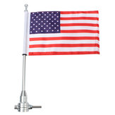 Universal Motorcycle American USA Flag pole Luggage Rack Mount For Harley