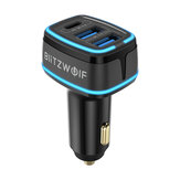 Blitzwolf® BW-SD7 80W 3-Port USB PD Autoladegerät Adapter 20W USB-C PD QC4.0 Dual 30W QC3.0 Unterstützung AFC FCP SCP PPS Schnellladung mit Blau LED
