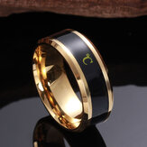 1 Pcs Fashion Titanium Steel Smart Thermochromic Temperature Ring Fade-Free Stainless Steel Ring