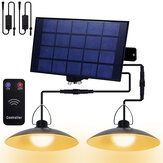 1/2/3/4 Luminária solar pendente de LED IP65 à prova d'água para uso externo e interno com controle remoto, para jardim e varanda