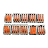 Excellway® 222-413 10 piezas 3 Pin Bloques de terminales de resorte Conectores eléctricos de cable de palanca