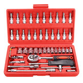 46 peças 1/4 polegada reparo de carro Tomada conjunto de ferramentas chave catraca chave kit ferramentas manuais