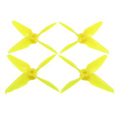 2 Pairs Furiousfpv RageProp 3054-4 3x5.4x4 Race Edition 4-blade Propeller CW CCW Yellow for RC Drone 