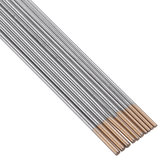 Conjunto de 10 electrodos de tungsteno para soldadura TIG WL15 de 150 mm de longitud y 1,0 / 1,6 mm de diámetro de punta dorada