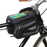 Fahrradtasche mit 2L Fassungsvermögen, am vorderen oberen Rohr des Rahmens montiert, wasserdicht, mit 7-Zoll-Handy-Touchscreen-Hülle, geeignet für Mountainbikes und andere Fahrradzubehör.