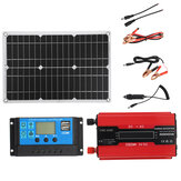 Zestaw do zasilania słonecznego Solar Power System Kit 18V Panel słoneczny 4000W Przetwornik 12V na 110V/220V 30A Kontroler ładowania 12/24V USB Kit