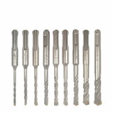 Conjunto de brocas de 9 peças de broca de martelo elétrico com ranhura dupla SDS Plus de 110 mm, conjunto de brocas HSS de metal para brocas elétricas de corte