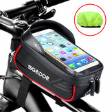 SGODDE Bike Bag Frame Front Tube Cycling Bag Fahrrad wasserdichte Handyhalterung 5,5-6,5 Zoll Touchscreen Taschenzubehör