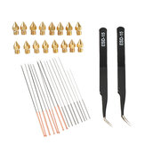 0.2~1.0mm 1.75mm Filament Brasss Nozzle + Stainless Steel Nozzle Cleaning Needle + Tweezers DIY Kit 3D Printer Part