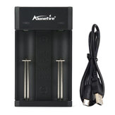 Зарядное устройство AloneFire MC102 3.7V 2 слота USB для аккумуляторов 18650 18350 18500 16340 17500 25500 10440 14500 26650 32650 литиевого аккумулятора