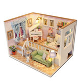 Hoomeda M026 Maison de poupée en bois à construire à cause de vous Maison de poupée miniature LED