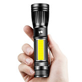 SHENYU A-GT01 T6/L8 COB+LED Dual Light USB Rechargeable Zoomable Flashlight