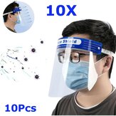 ZANLURE 10Pcs Máscara protetora transparente ajustável de plástico antifog e anti-saliva