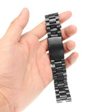 22mm zwarte roestvrij stalen metalen horlogebandriem voor Moto 360 1e horloge + gereedschap