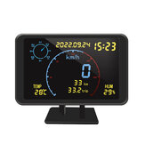Compteur de vitesse multifonctionnel GPS pour voiture DC5-24V HUD Affichage tête haute Boussole Altitude Température Humidité