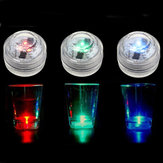 Impermeable Mini LED Vela redonda de colores bajo luz de agua Lámpara 