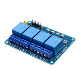 5V 4 csatornás relémodul PIC ARM DSP AVR MSP430 Blue Geekcreit az Arduinohoz - olyan termékek, amelyek hivatalos Arduino lapokkal működnek