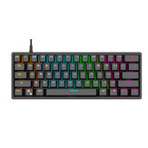 BAJEAL G101 Mechaniczna klawiatura 61 klawiszy Kompaktowy przełącznik niebieski, Profil Cherry, Podświetlenie RGB, Przewodowa klawiatura do gier USB, Odporna na zalanie