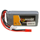 Bateria LiPo HJ 7,4V 2000mAh 8C 2S com Plug JST para Transmissor Jumper T16 T12