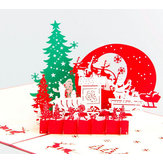 Christmas 3D Pop Up Merry Christmas Greeting Card Christmas Gifts Party Greeting Card 