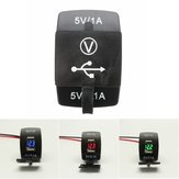 12V Dual USB Power Charger Socket W/ LED Voltmeter Voltage For Motorcycle Car Boat