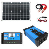 Solarstromsystem Set 18W Solarpanel 300W Wechselrichter 30A Controller Kit Solarpanel Batterieladegerät