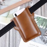 Bakeey Men Vintage Casual Genuine Leather Bag Waist Bag Pouch Leather Belt Bag Purse Under For 6.3 inch Phone Nokia Phone Ulefone Armor 9