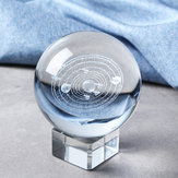 Globe en verre sphère sphère sphère 3D gravée au laser avec système solaire
