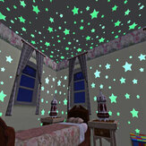 100szt 3D gwiazd świeci w ciemności lśniąca taśma fluorescencyjna z tworzywa sztucznego Naklejka na ścianę Naklejka ścianki dekoracje