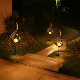 Ornamento de Luz Paisajística de Metal con Energía Solar y Efecto de Llama para Jardín o Patio