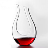 Decantador de vinho de vidro de cristal luxuoso em forma de chifre em U de 1200 ml, pourer de vinho, aerador de vinho tinto
