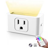 Smart Wifi Socket US Plug With Dimmable LED Night Light Wireless APP Remote Control White Light