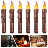 6PCS Flameless LED Candle Flickering Tea Light Battery Operated Timer Holiday Night Lamp