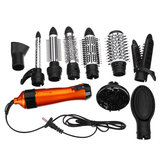 SURKER 1000W 220V-240V 10 in 1 Hair Styling Brush Comb Dryer Curler Straightener Hot Cool Air Styling Kit