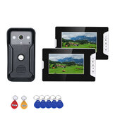Ennio SY813QAID12 7 polegadas 2 Monitores Vídeo porteiro RFID Sistema com câmera de campainha HD Campainha 1000TVL