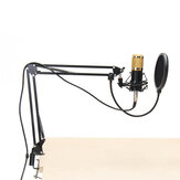 BM800 Professional Condenser Mikrofon Sound Audio Studio Recording Mikrofon System Kit Brocasting Ayarlanabilir Mikrofon Süspansiyonlu Makas Kolu Filtresi