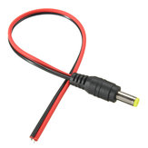 Conector masculino de alimentación Jack de 20PCS LUSTREON DC12V Cable de enchufe de cable de conector de cable de alambre de 5,5 mm x 2,1 mm