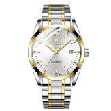 FNGENN Мода Мужчины Деловой Стиль Full Steel Watch Luminous Дисплей Автоматические Механический Часы