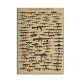 Плакат на крафт-бумаге о коллекции огнестрельного оружия DIY Wall Art 21 дюйм x 14 дюймов
