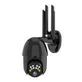 Guudgo 1080P 10LED 5X Zoom HD Outdoor-PTZ-IP-Kamera mit Zwei-Wege-Audio-Sprachalarm, Wifi-Kamera mit automatischem wasserfestem Nachtsicht-Überwachungssystem, Schwarz