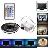 1M 2M 3M Battery Powered 5050 RGB LED Strip Light Waterproof TV Bar Back Lighting Kit + Remote Control