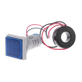 3 piezas Luz Azul AC 60-500V 0-100A D18 Medidor de Voltaje de Amperímetro de Exhibición Dual Digital LED Cuadrado