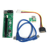 USB 3.0 PCI-E 1X to 16X Graphics Card Extension Cable SATA 15Pin to 4Pin Power Cable