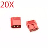 20対XT60赤いメスオスバレットコネクタプラグ、RCバッテリー用